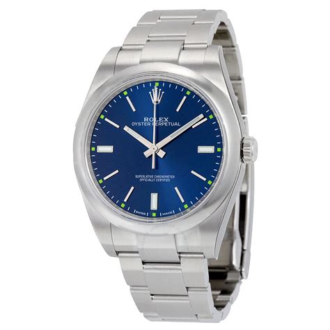 rolex oyster perpetual 39 automatic blue dial men's watch|Rolex Oyster Perpetual prix.